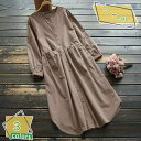 ワンピース 綿麻混 ドレス レディース ワンピース トップス ロングシャツ チュニック 春夏 シャツワンピース リネンワンピース 森ガール ワンピース 春物 膝上 大きいサイズ ゆったり 体型カバー 着痩せ 長袖 夏物 ママワンピース RaogtCYU