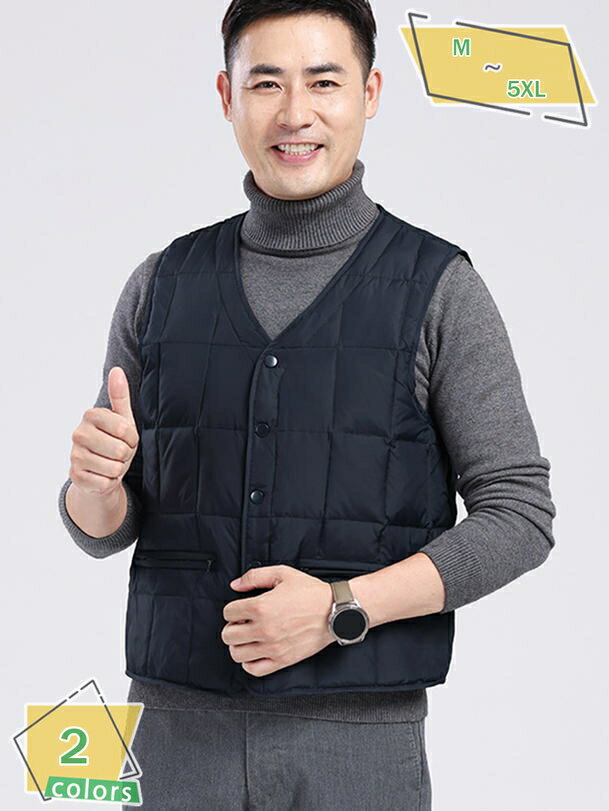 500円OFFクーポン インナーダウン メンズ ライトダウンベスト アウター 軽い 暖か あたたかい 防寒 無地 シンプル ショート丈 秋 冬 春 大人 シニアファッション RaogtCYU