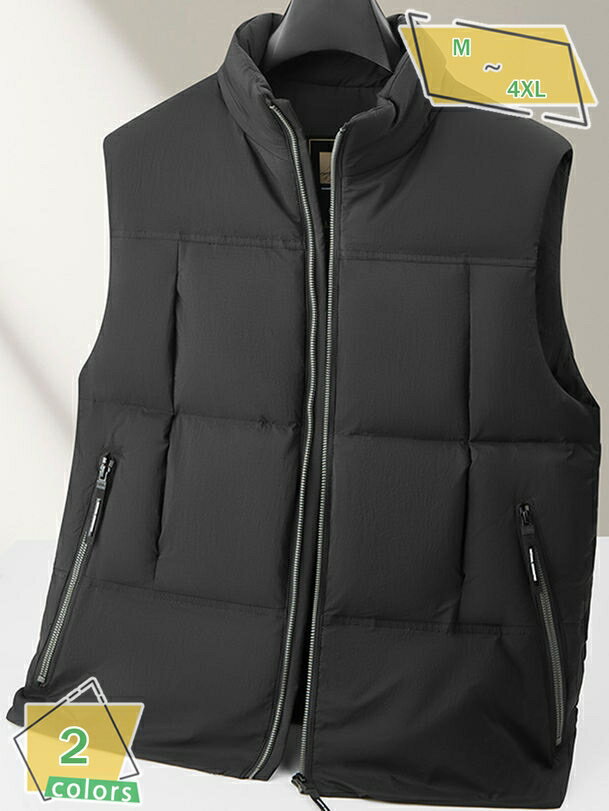 1000円OFFクーポン ベスト メンズ カジュアル ダウンベスト 無地 防寒 春秋冬 チョッキ ダウンジャケット ジレ 袖なし 無地 防風 保温 防寒 アウター RaogtCYU