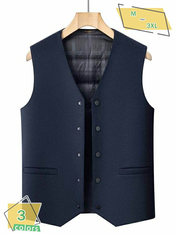 1000円OFFクーポン インナーダウン ベスト メンズ スーツベスト スーツジレ ダウンジレ あったか 防寒 インナー ビジネス 通勤 Vネック ボタン ギフト 誕生日 春 秋 冬 RaogtCYU