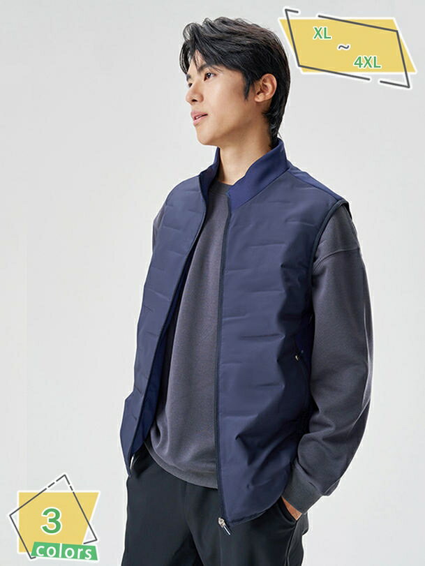 500円OFFクーポン ダウンベスト メンズ 超軽量 インナーダウン 大きいサイズ 秋冬服 作業 アウター ファスナー 立ち襟 ポケット 暖かい 防寒着 部屋着 RaogtCYU