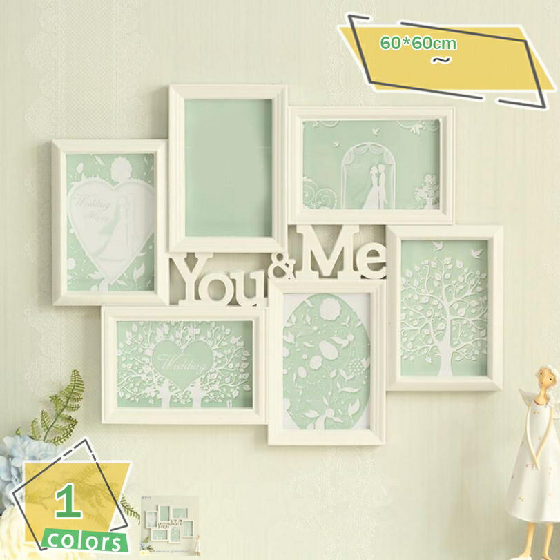 500円OFFクーポン アンブラ ルナウォール フレーム 白です 写真 写真立て 複数 壁掛け ハート形 デコレ..