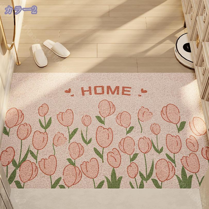 500円OFFクーポン 玄関マット 屋外 おしゃれ かわいい 屋外マット 汚れ落としマット PVC ビニール 花柄 オシャレ インテリア 屋外兼用ウォッシャブル 雨 雪 フロアマット 業務用 家庭用 すべり止めマット バスマット シャワーマット RaogtCYU [3]