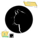 300円OFFクーポン マウスパッド 丸 円形 ゲーミングマウスパッド 滑り止め ゲーム用 オフィス用 かわいい 小型 耐久性良い ねこ 猫 ブラック 耐久性が...