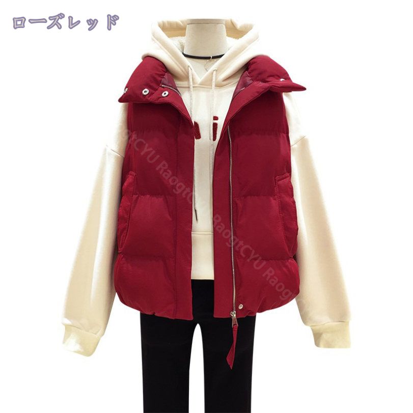 1000円OFFクーポン ダウンベスト レディース 立ち襟 スタンドカラー ポケット付き 無地 きれいめ 秋冬 アウター レディース ダウン コート 大きいサイズ 30代 40代 ノースリーブ ゆったり ベスト 通勤 通学 軽い 暖かい おしゃれ お出かけ 秋冬 RaogtCYU saibashop01-10046925 サイバーショップ01 サンプル画像2