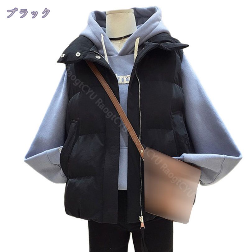 1000円OFFクーポン ダウンベスト レディース 立ち襟 スタンドカラー ポケット付き 無地 きれいめ 秋冬 アウター レディース ダウン コート 大きいサイズ 30代 40代 ノースリーブ ゆったり ベスト 通勤 通学 軽い 暖かい おしゃれ お出かけ 秋冬 RaogtCYU saibashop01-10046925 サイバーショップ01 サンプル画像3