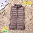 1000円OFFクーポン ダウンベスト 撥水加工 レディースファッション アウター トップス ベスト ダウンベスト 立ち襟 暖かい 超軽量 防風 防寒 インナー...