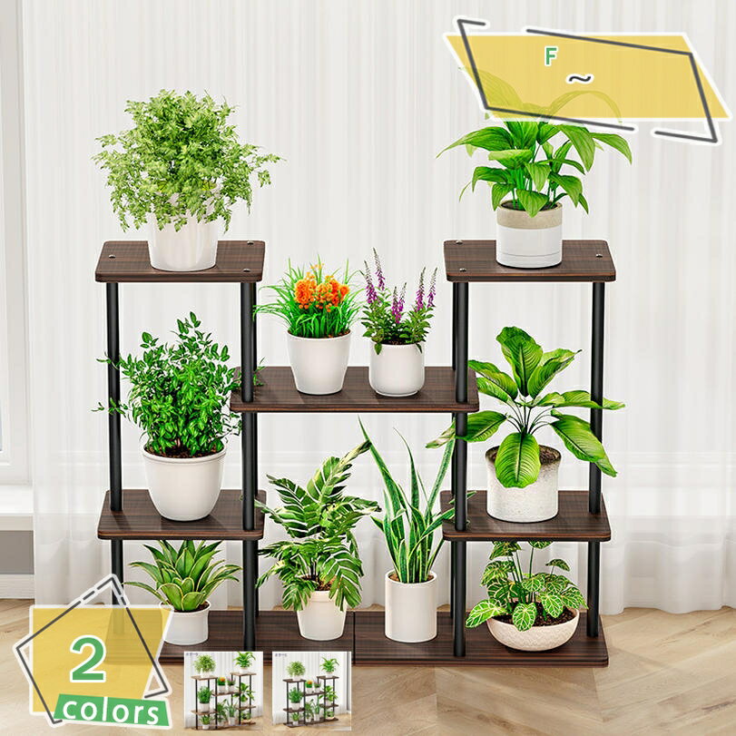 777円OFFクーポン 植物スタンド 4段 屋内 複数の植木鉢ホルダー 棚 コーナーラック プランター棚 ディ..