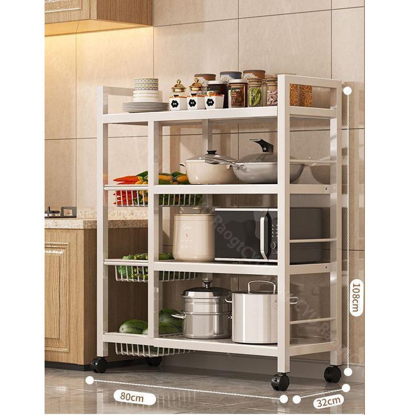 キッチンワゴン キャスター付き おしゃれ ストッカー ワゴン キッチンラック 作業台 マルチワゴン キッチンカウンター キッチン収納 一人暮らし インダストリアル 北欧 オシャレ スチール 男前 ブルックリン 西海岸 ホワイト 白 RaogtCYU [2]