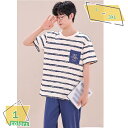 1600円OFFクーポン パジャマ メンズ 春夏秋 ポリエステル繊維 ゆったり 部屋着 柔らかく軽い薄手の快適Tシャツ 2点セット 適度なストレッチ ルームウェ...