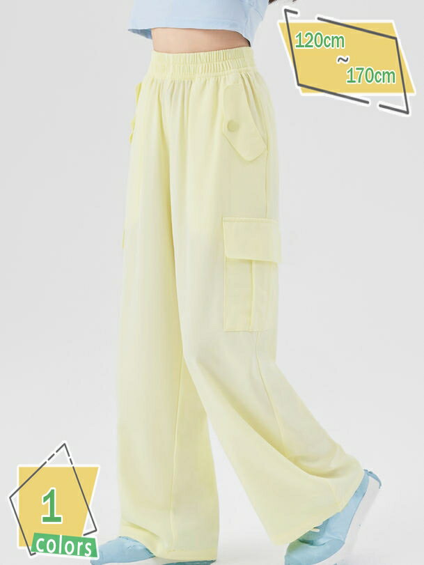 300円OFFクーポン キッズ ワイドパンツ 女の子 カーゴパンツ キッズ 子供服 イージーパンツ ロングズボン 薄手 ボトムス 子供服 ゆったり 冷感 RaogtCYU
