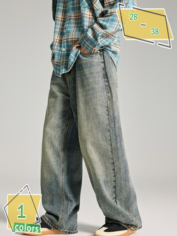 2000円OFFクーポン デニムパンツ メンズ ウォッシュ ワイドパンツ バギー おしゃれ パンツ 春 夏 秋 ボトムス メンズパンツ ズボン デニム パンツ ワイド ヴィンテージ RaogtCYU