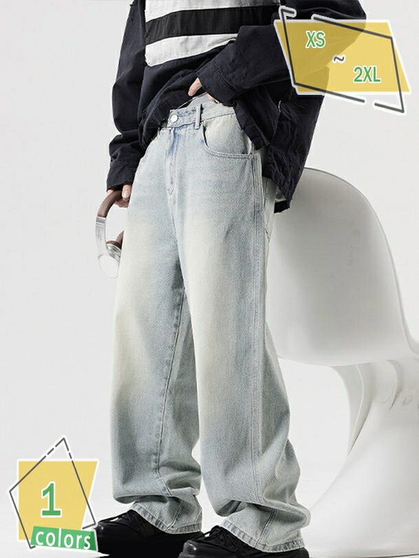 Other s Jeans - 1000円OFFクーポン ジーンズ デニムパンツ ジーパン ウォッシュ加工 デニム ワイドパンツ パンツ ゆったり ワイド ストレート カジュアル おしゃれ メンズ春 夏 秋 RaogtCYU