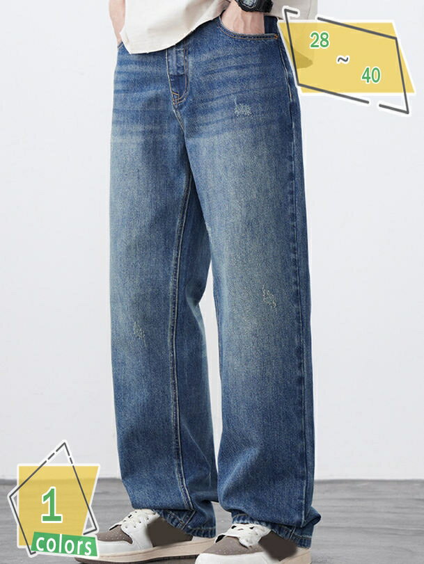 777円OFFクーポン ストレート パンツ ワイド デニム 春 夏 メンズ デニムパンツ ジーンズ ズボン メンズ ロングパンツ 無地 カジュアル RaogtCYU