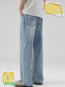 1600円OFFクーポン ワイド デニムパンツ メンズ ウォッシュ加工 ジーンズ バギー パンツ ゆったり カジュアル 春夏 リラックス カッコイイ おしゃれ RaogtCYU