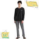 2000円OFFクーポン パジャマ メンズ 内側が綿 長袖 春 秋向き スウェット上下 ワンポイント刺繍 ネイビー グレー チャコール ームウエア 部屋着 誕生...