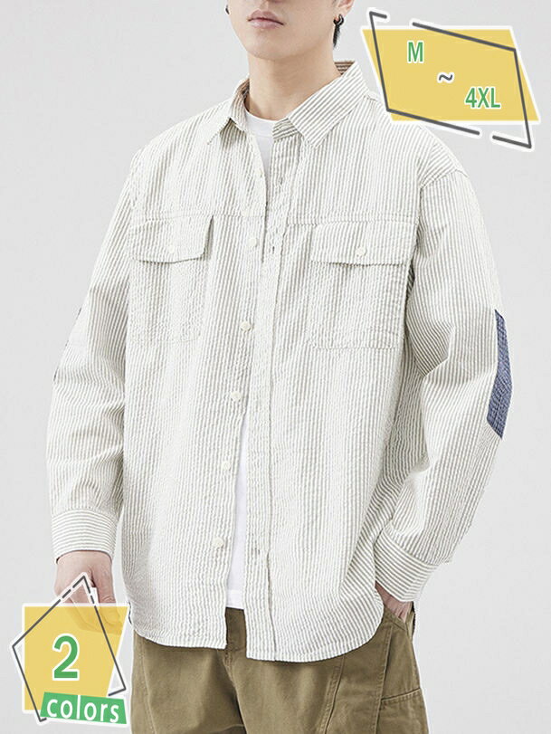 1000円OFFクーポン カジュアルシャツ シャツ メンズ 長袖 シャツジャケット 開襟シャツ 長袖シャツ ライトアウター 快適 軽い 柔らかい ボタンダウンシ...