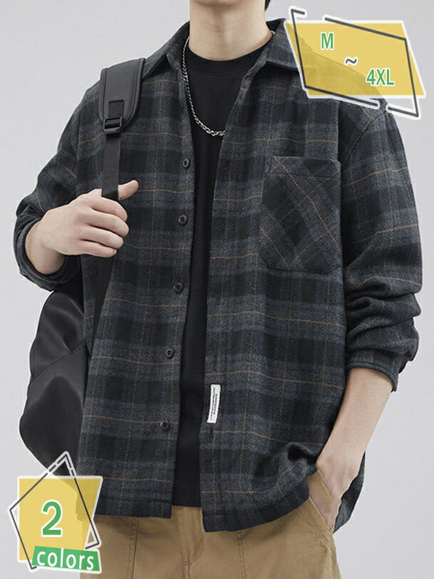 1000円OFFクーポン カジュアル ジャケット メンズ 開襟シャツ アウター チェック柄ジャケット シャツジャケット ブルゾン ジャンパー ワークジャケット ...