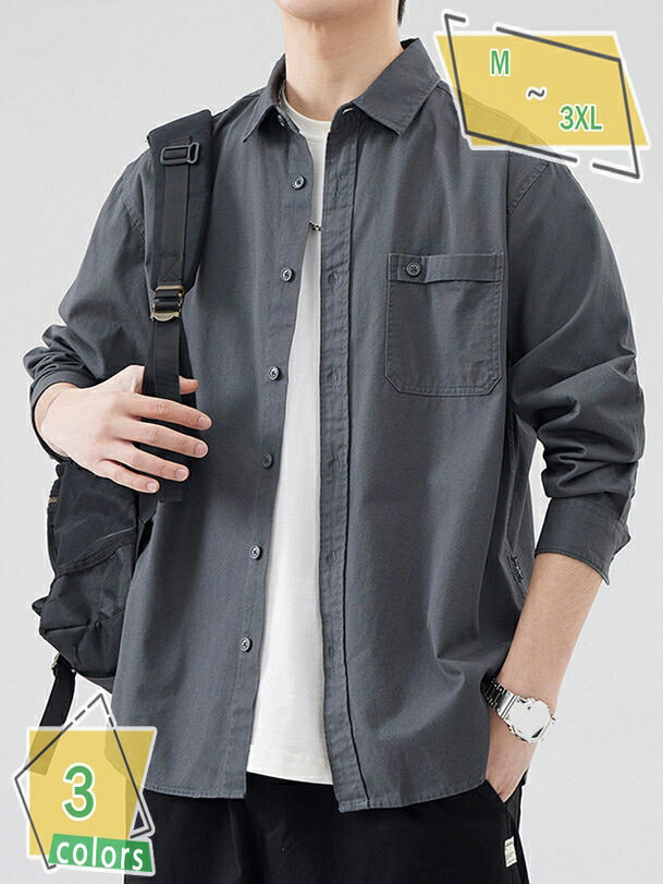 1000円OFFクーポン デニムシャツ メンズシャツ カジュアルシャツ 綿100% 長袖 シャツジャケット コットンシャツ スリムシャツ おしゃれ ファッション...