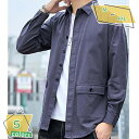 1600円OFFクーポン 長袖 シャツ カジュアル ワークシャツ ポケット付き トップス メンズ ワイシャツ おしゃれ yシャツ tシャツ 開襟シャツ シンプル...