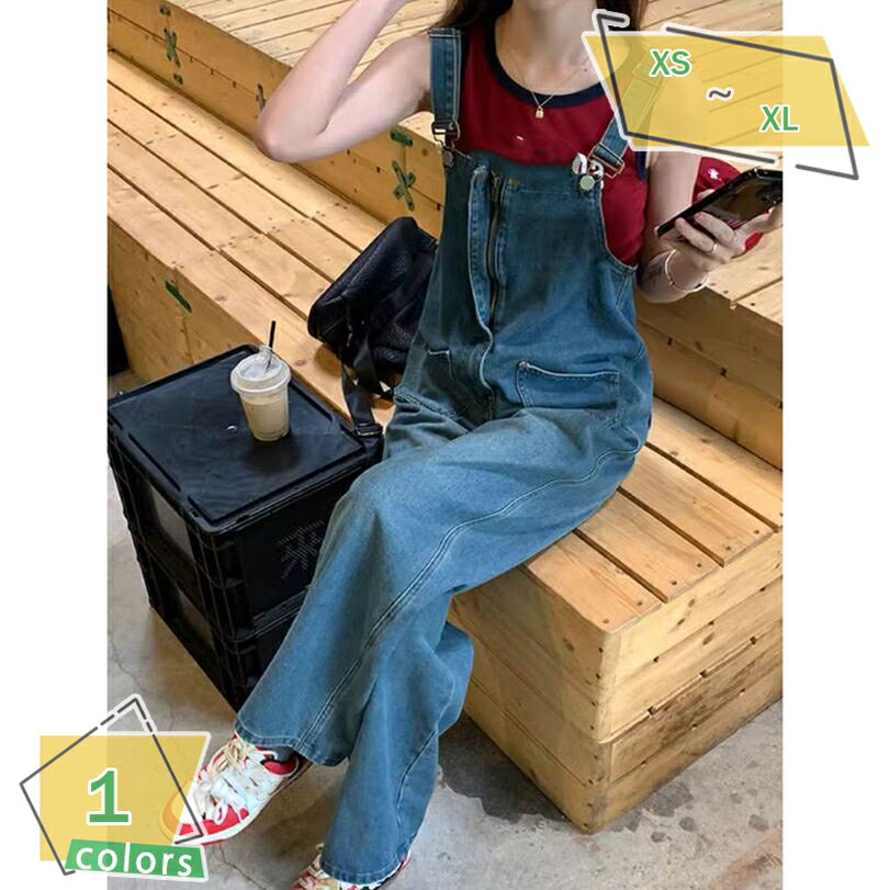 777円OFFクーポン フロントジップ デニム サロペット レディース カジュアル 春 夏 秋 ワイドパンツ オフィス カジュアル かわいい お出かけ デート 楽ちん おしゃれ レディースサロペット RaogtCYU