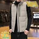 中綿ダウンベスト アウター カジュアル ジップアップ 2ポケット ゴルフ アウトドア スポーツ ダウンジャケット チョッキ ベスト 立ち襟 袖なし 動きやすい ...