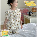 1000円OFFクーポン パジャマ キッズ 女の子 綿100% ダブルガーゼ 半袖 春 夏向き 前開き ボタン フリル フラワー クマ柄 110 120 子供 ...
