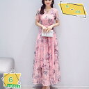 1000円OFFクーポン ワンピース ドレス シフォンワンピース ドレス 花柄 レディース 夏 ミニ丈 半袖 Vネック エレガント ゆったり カジュアル 着痩せ...