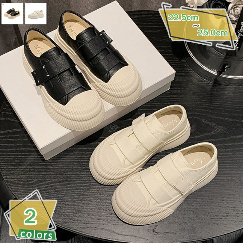 1000円OFFクーポン 厚底 スニーカー レディース ローカット カジュアル ラウンドトゥ 身長アップ ベルクロ きれいめ 靴 おしゃれ 細身 歩きやすい 疲れない 軽量 厚底靴 フラットシューズ ウォーキング スポーツ ランニング RaogtCYU