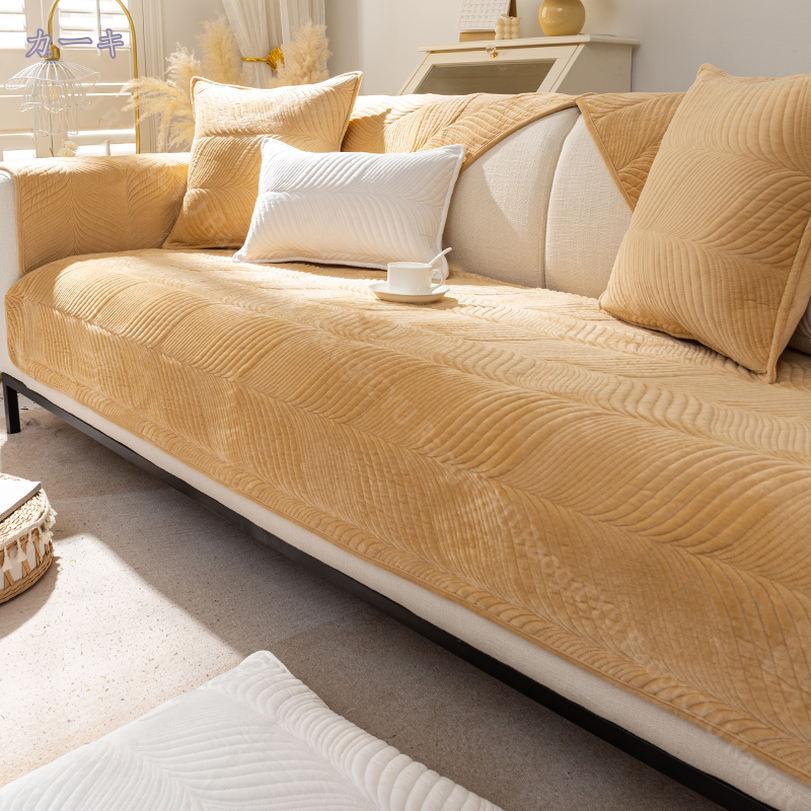 ペットソファーカバー ソファーカバー ソファーシーツ カウチソファカバー 犬猫対策 滑り止め キルティング保護 厚手 背もたれカバー 防塵 ソファ保護 収納便利 リーフ柄 替えカバー 90*160 ライトグレー マルチカバー 傷防止 洗える RaogtCYU [2]