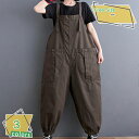 オールインワン サロペット レディース オールインワン 夏 オーバーオール レディース 大きいサイズ オールインワン 服 レディース ワイドパンツ きれいめ 留めボタン ポケット付き サルエル 体型カバー 作業服 仕事用 普段着 RaogtCYU