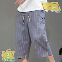 アラジンパンツ ハーフパンツ メンズ ストレッチ サルエルパンツ 綿麻 クロップドパンツ 7分丈 RaogtCYU