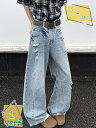 デニムパンツ メンズ ウォッシュ加工 ワイドパンツ バギー おしゃれ 春 夏 秋 ボトムス ズボン デニム ワイド ヴィンテージ ウォッシュ加工デザイン RaogtCYU