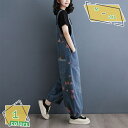 777円OFFクーポン オールインワン レディース サロペット デニム 花柄 ワイドパンツ バルーンパンツ ポケット シンプル エスニック 体型カバー 大きいサイズ サロペ つなぎ サルエル きれいめ オールシーズン RaogtCYU