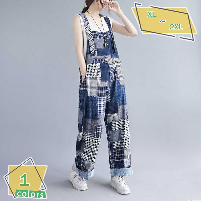 1000円OFFクーポン サロペット パンツ レディース 夏 大きいサイズ オールインワン ワイドパンツ オーバオール 綿麻ワイドパンツ ガウチョパンツ レトロ ゆったり カジュアル 体型カバー おしゃれ 美脚 ズボン リラックス パンツ RaogtCYU