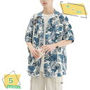 777円OFFクーポン ビーチシャツ メンズ ハワイシャツ 総柄 アロハシャツ 花柄プリント 半袖シャツ 夏用 薄手 軽量 開襟 体型カバー 通気性 速乾吸汗 UVカット カジュアル 形態安定 ハワイアン リゾート 海辺 涼しい トップス RaogtCYU