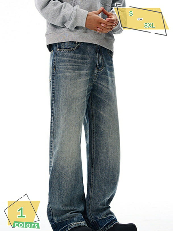 777円OFFクーポン ワイドパンツ メンズ デニム 大きいサイズ デニムパンツ ジーンズ Gパン ジーパン おしゃれ バギージーパン 大人 20代 30代 40代 春 春服 秋 秋服 RaogtCYU