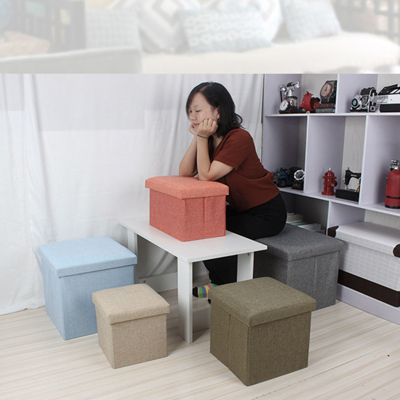 500円OFFクーポン 収納スツール 収納ボックス オットマン 折りたたみ式 座椅子 反発記憶フォームパッド 綿麻製 正方形 フットレスト 足置き 踏み台 オットマン収納 耐荷重100kg 衣類収納 コスメ収納 リビング/玄関/寝室適用 ソファチェアー ストレージチェア RaogtCYU