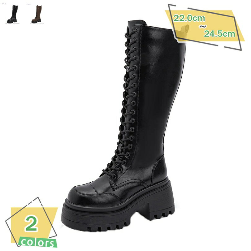 ジョッキーブーツ ロングブーツ レディース バイクブーツ 黒 秋冬 ロ...(4)