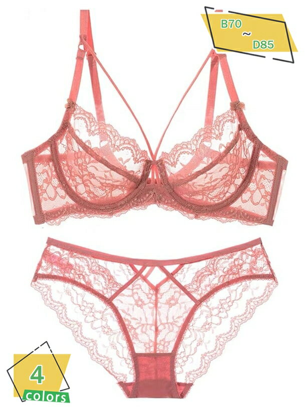 500円OFFクーポン ブラジャー 大きいサイズ レディース レースブラ シースルー セクシーブラ ワイヤー..