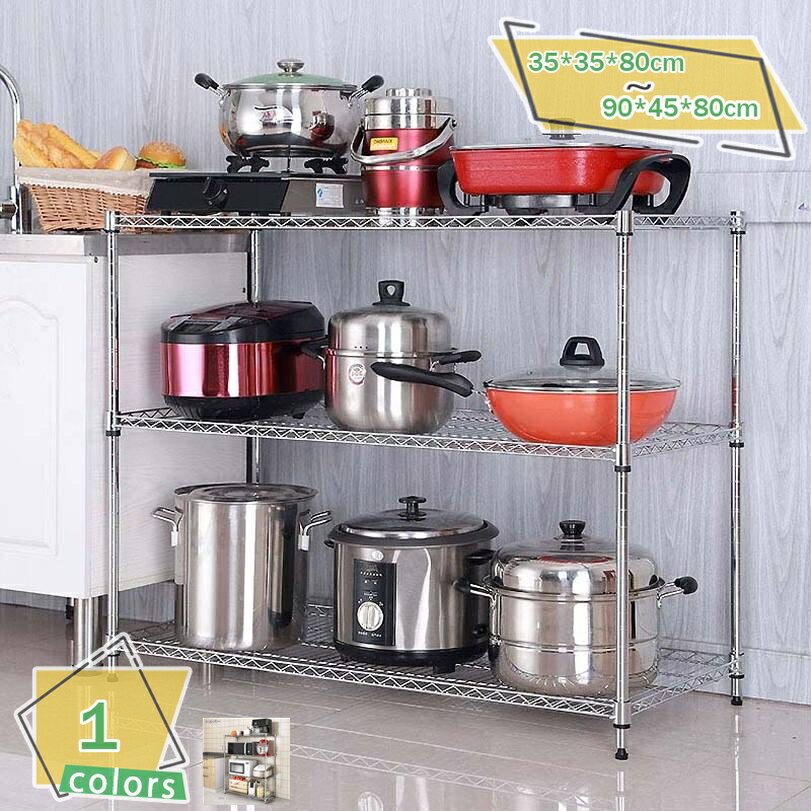 1000円OFFクーポン レンジラック キッチンラック スチールラック 3段 幅55 奥行45 高さ80 ワイヤーラッ..