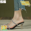 1000円OFFクーポン サンダル レディース ストラップ ピンヒール オフィス ベルト キラキラ 歩きやすい 痛くない おしゃれ つっかけ ミュール スリッパ 軽量 滑り止め 可愛い 夏 ハイヒール 通勤 お呼ばれ デイリー 外履き 上品 美脚 RaogtCYU