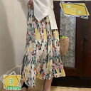 3500円OFFクーポン ギャザースカート レディース 夏 ロングスカート Aラインスカート ふわふわ フレアスカート 花柄 可愛い 美尻 お洒落 ゆったり 秋...