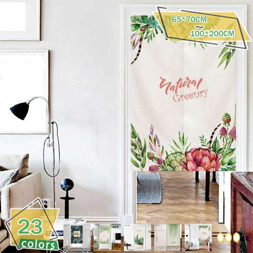 300円OFFクーポン のれん おしゃれ ロング丈 180cm 北欧 ロング 可愛い 突っ張り棒 暖簾 間仕切り 押し入れ クローゼット 脱衣所 棚 玄関 インテリア 布 ボタニカル 北欧 脱衣所 棚 玄関 インテリア 布 目隠し カーテン 目隠し 間仕切り 遮光 北欧シンプルグリーン RaogtCYU