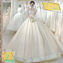 花嫁ドレス 結婚式 ロングドレス Aラインドレス ハイウエスト パーティードレス プリンセスライン 半袖 二次会ドレス 二次会 おしゃれ 演奏会ドレス ワンピー...