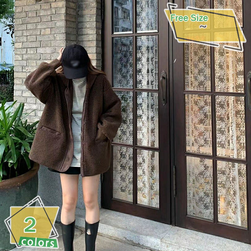 もこもこ ボアブルゾン レディース ドロップショルダー ゆったり 暖かい フリース ボアジャケット 防寒着 秋冬 かわいい 通学 スタンドブルゾン 防寒 カジュアル 毛皮コート風 暖かい韓国風 レディース秋冬服 ボアコート RaogtCYU