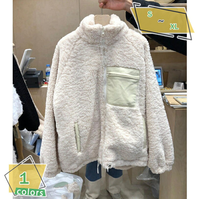 ボアブルゾン ボアジャケット スタンドカラー ボアコート ボア ブルゾン ジャケット コート アウター マウンテンパーカー フリースジャケット スタンドブルゾン もこもこ 防寒 毛皮コート風 レディース カジュアル 秋冬アウター RaogtCYU