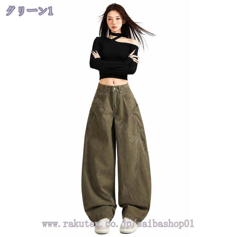 500円OFFクーポン レディース デニムパンツ 着痩せ ワイドパンツ カーゴ ゆったり ジーンズ ワーク カーブ 体型カバー 脚長効果 ロング丈 カジュアル ボトムス 大きいサイズ 春夏秋 RaogtCYU — vista 3