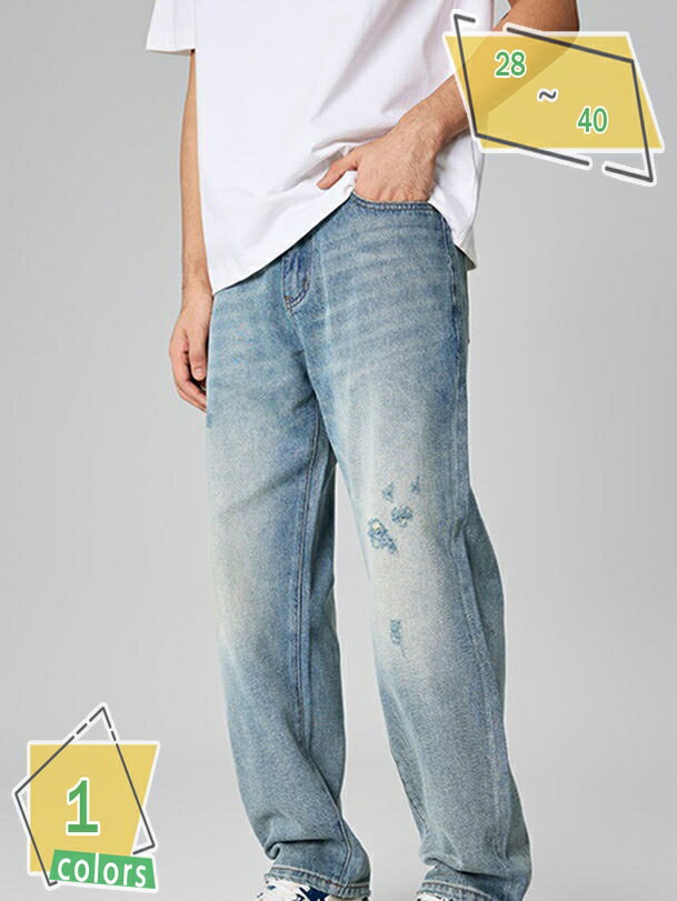 2000円OFFクーポン デニムパンツ メンズ ジーンズ ジーパン Gパン ゆったり デニム ストレート ロングパンツ 太め ゆったり カジュアル 春 夏 RaogtCYU