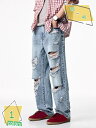 777円OFFクーポン ワイドバギー クラッシュ デニムパンツ ダメージ ジーンズ メンズ ダメージジーンズ ワイドパンツ ヴィンテージ ストレートデニム 大きいサイズ 春夏 おしゃれ RaogtCYU